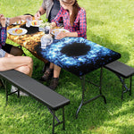 Fire And Ice Sparkle Yin Yang Print Picnic Table Cover