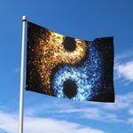 Fire And Ice Sparkle Yin Yang Print Polyester Flag