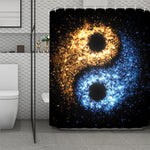 Fire And Ice Sparkle Yin Yang Print Polyester Shower Curtain