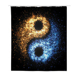 Fire And Ice Sparkle Yin Yang Print Polyester Shower Curtain