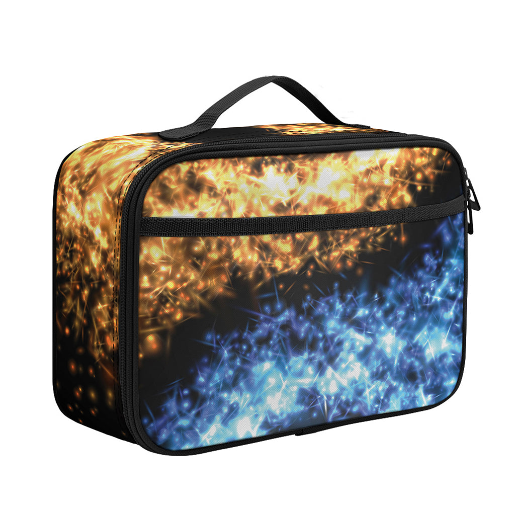 Fire And Ice Sparkle Yin Yang Print Portable Lunch Bag