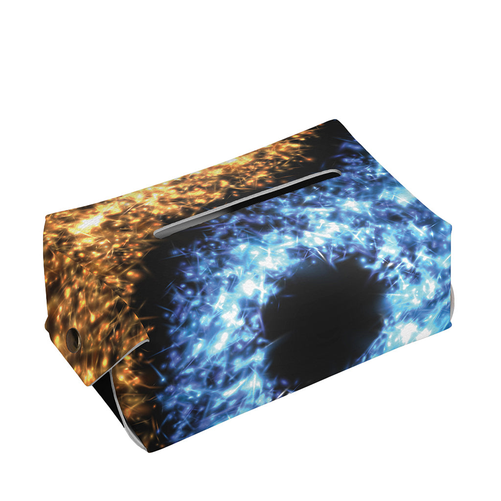 Fire And Ice Sparkle Yin Yang Print Rectangle Tissue Box Cover