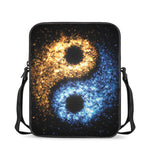 Fire And Ice Sparkle Yin Yang Print Rectangular Crossbody Bag