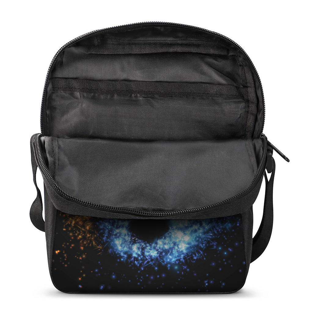 Fire And Ice Sparkle Yin Yang Print Rectangular Crossbody Bag