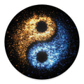 Fire And Ice Sparkle Yin Yang Print Round Floor Mat