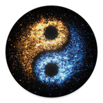Fire And Ice Sparkle Yin Yang Print Round Floor Mat
