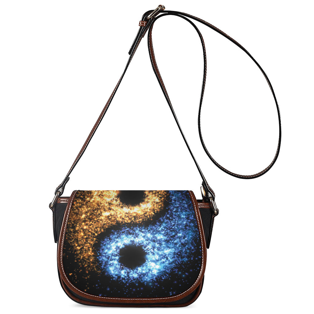 Fire And Ice Sparkle Yin Yang Print Saddle Bag
