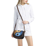 Fire And Ice Sparkle Yin Yang Print Saddle Bag