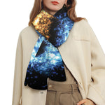 Fire And Ice Sparkle Yin Yang Print Scarf