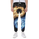 Fire And Ice Sparkle Yin Yang Print Scuba Joggers