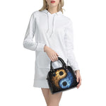 Fire And Ice Sparkle Yin Yang Print Shoulder Handbag