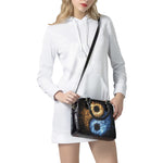 Fire And Ice Sparkle Yin Yang Print Shoulder Handbag