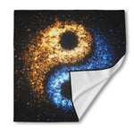 Fire And Ice Sparkle Yin Yang Print Silk Bandana