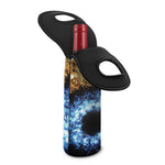 Fire And Ice Sparkle Yin Yang Print Single Neoprene Wine Tote
