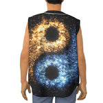 Fire And Ice Sparkle Yin Yang Print Sleeveless Baseball Jersey