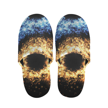 Fire And Ice Sparkle Yin Yang Print Slippers