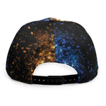 Fire And Ice Sparkle Yin Yang Print Snapback Cap
