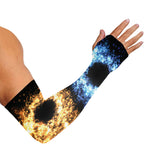 Fire And Ice Sparkle Yin Yang Print Sun Protection Arm Sleeves