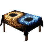 Fire And Ice Sparkle Yin Yang Print Tablecloth