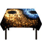Fire And Ice Sparkle Yin Yang Print Tablecloth