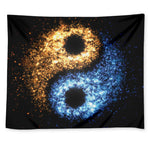 Fire And Ice Sparkle Yin Yang Print Tapestry