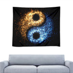 Fire And Ice Sparkle Yin Yang Print Tapestry