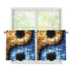 Fire And Ice Sparkle Yin Yang Print Tier Curtains