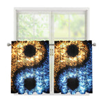 Fire And Ice Sparkle Yin Yang Print Tier Curtains