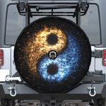 Fire And Ice Sparkle Yin Yang Print Tire Cover With Camera Hole
