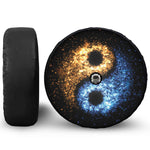 Fire And Ice Sparkle Yin Yang Print Tire Cover With Camera Hole