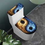 Fire And Ice Sparkle Yin Yang Print Toilet Lid And Tank Cover Set