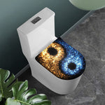 Fire And Ice Sparkle Yin Yang Print Toilet Lid Cover