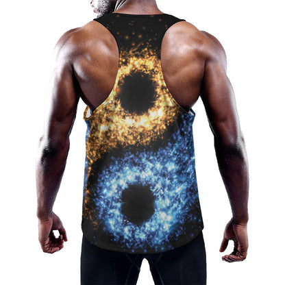 Fire And Ice Sparkle Yin Yang Print Training Tank Top