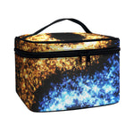 Fire And Ice Sparkle Yin Yang Print Travel Makeup Bag