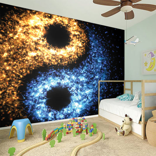 Fire And Ice Sparkle Yin Yang Print Wall Sticker