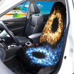 Fire And Ice Sparkle Yin Yang Print Waterproof Car Seat Cover