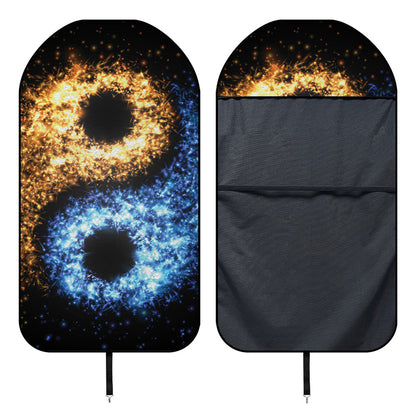 Fire And Ice Sparkle Yin Yang Print Waterproof Car Seat Cover