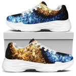 Fire And Ice Sparkle Yin Yang Print White Chunky Shoes