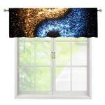 Fire And Ice Sparkle Yin Yang Print Window Valance