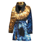 Fire And Ice Sparkle Yin Yang Print Women's Bathrobe