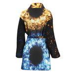 Fire And Ice Sparkle Yin Yang Print Women's Bathrobe