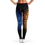 Fire And Ice Sparkle Yin Yang Print Women's Leggings