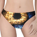 Fire And Ice Sparkle Yin Yang Print Women's Thong