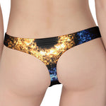 Fire And Ice Sparkle Yin Yang Print Women's Thong