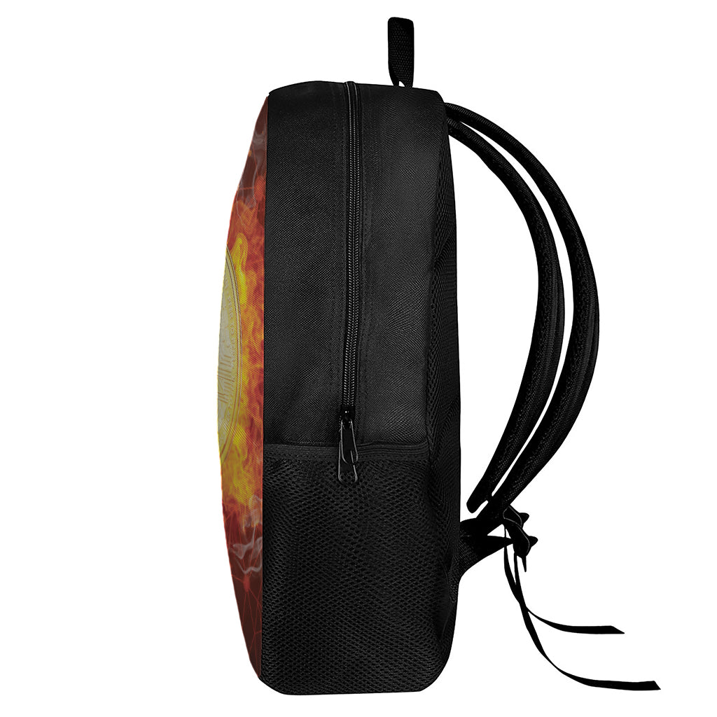 Fire And Water Bitcoin Print 17 Inch Backpack