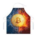 Fire And Water Bitcoin Print Adjustable Apron