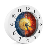 Fire And Water Bitcoin Print Alarm Clock
