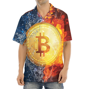 Fire And Water Bitcoin Print Aloha Shirt