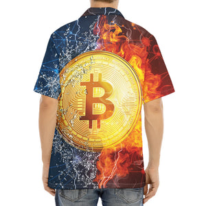 Fire And Water Bitcoin Print Aloha Shirt