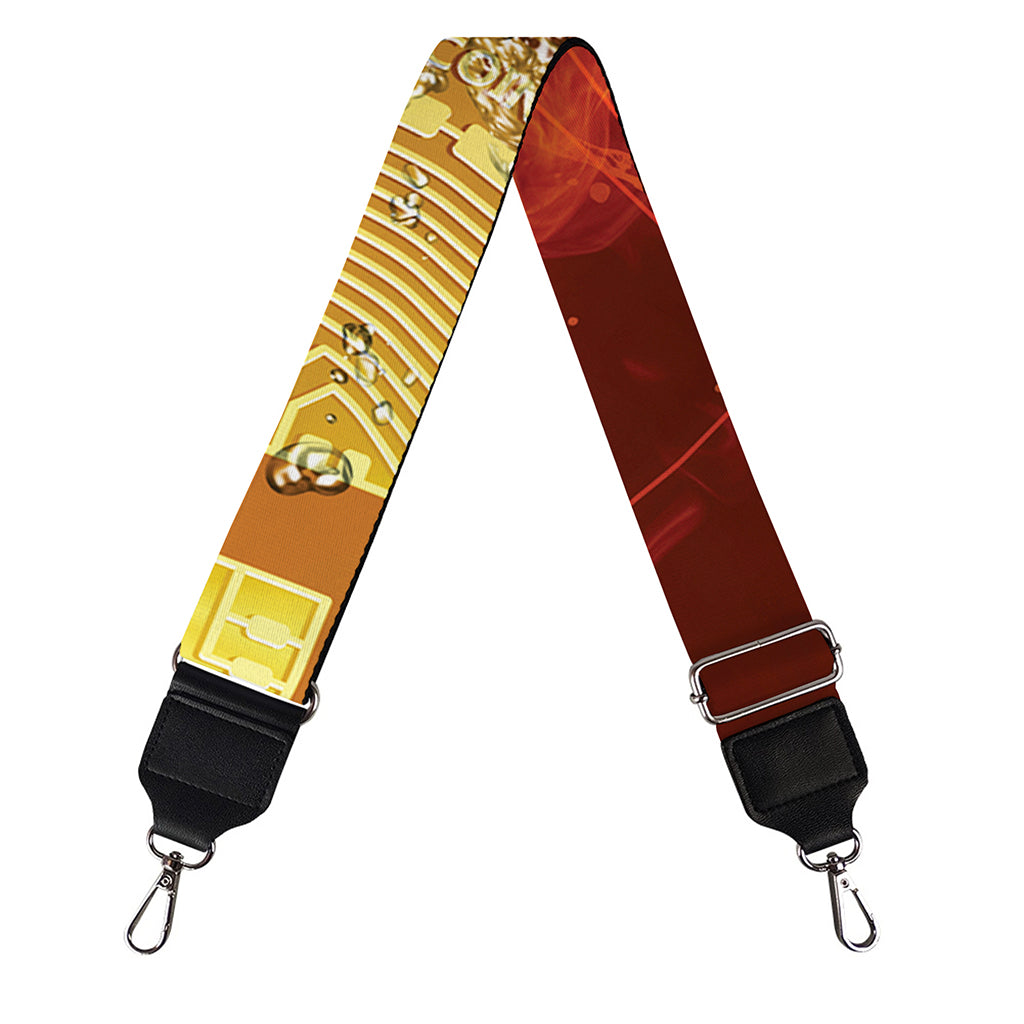 Fire And Water Bitcoin Print Bag Strap